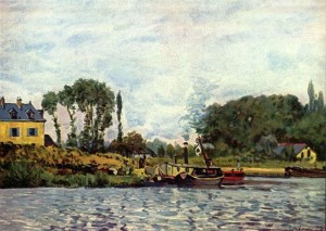 Alfred Sisley, Boats at the lock at Bougival, 1873, Paris, Musée d'Orsay 