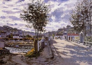 Claude Monet, The bridge at Bougival, 1869,  The Currier Gallery of Art, Manchester, NH, USA