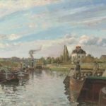 Camille Pissaro, Barges ib the Seine at bougival, 1871, Private Collection
