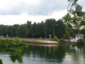 The locks of La Loge Island at Bougival.